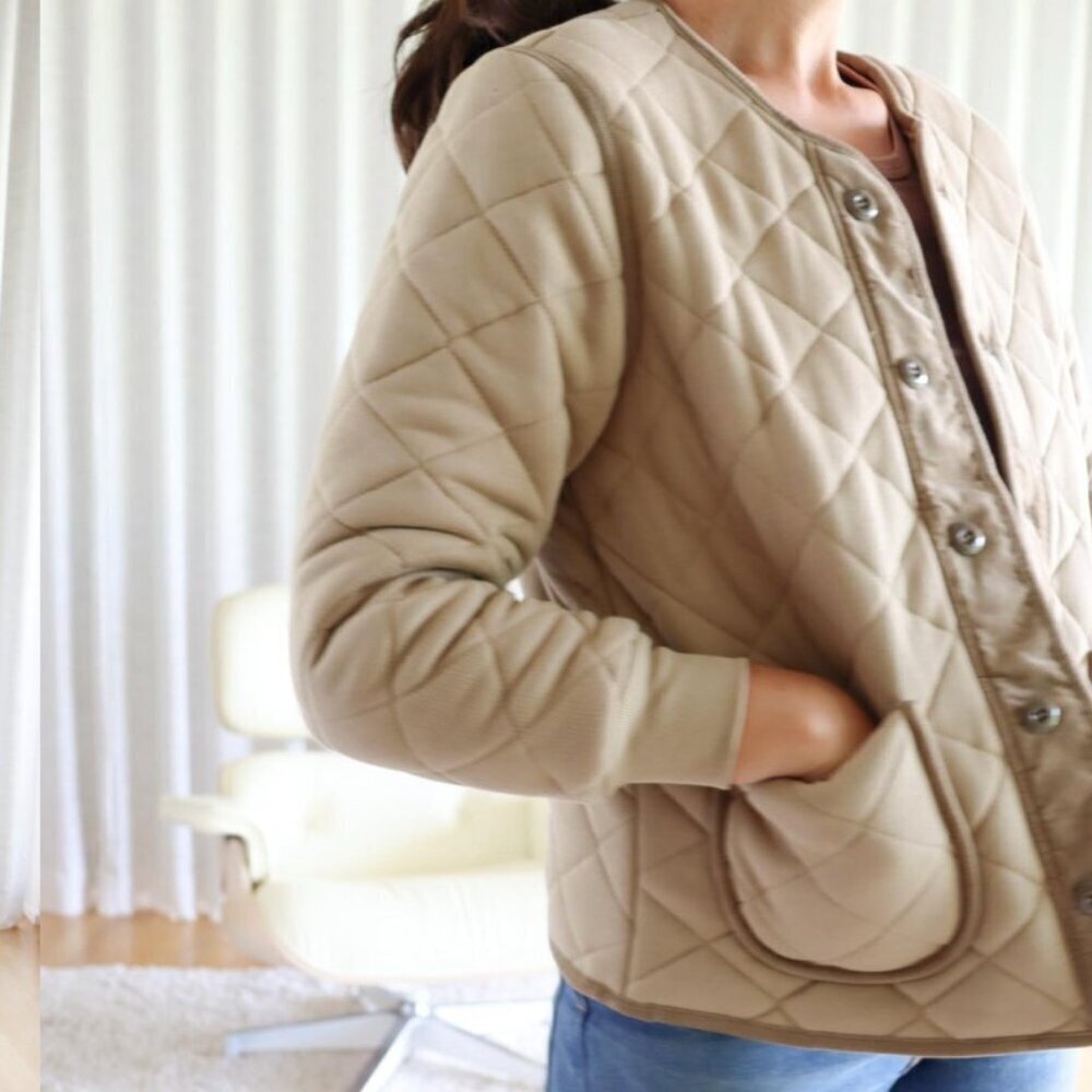 Alex Mill Quilted Cotton Fleece Jacket Vintage Khaki Medium $195